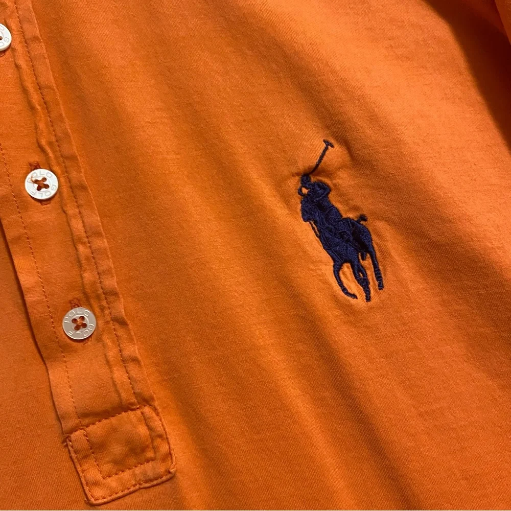 Ralph Lauren Polo Golf Mens Shirt Parkland Florida Vintage Lisle Orange Preppy